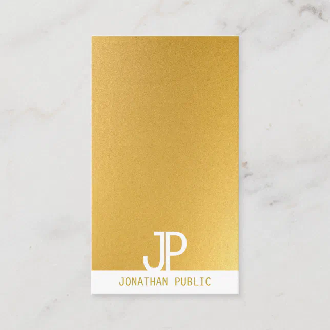 Modern Gold Template Trendy Monogram Elegant Business Card | Zazzle