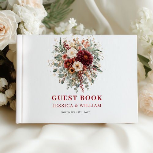 Modern Gold Terracotta Wedding Guest Book