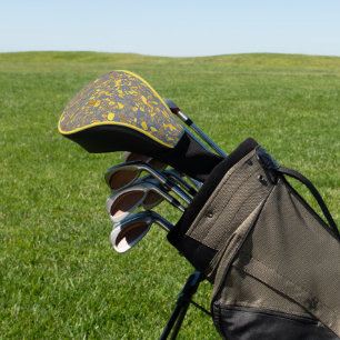 Modern Gold Terrazzo Pattern Golf Head Cover