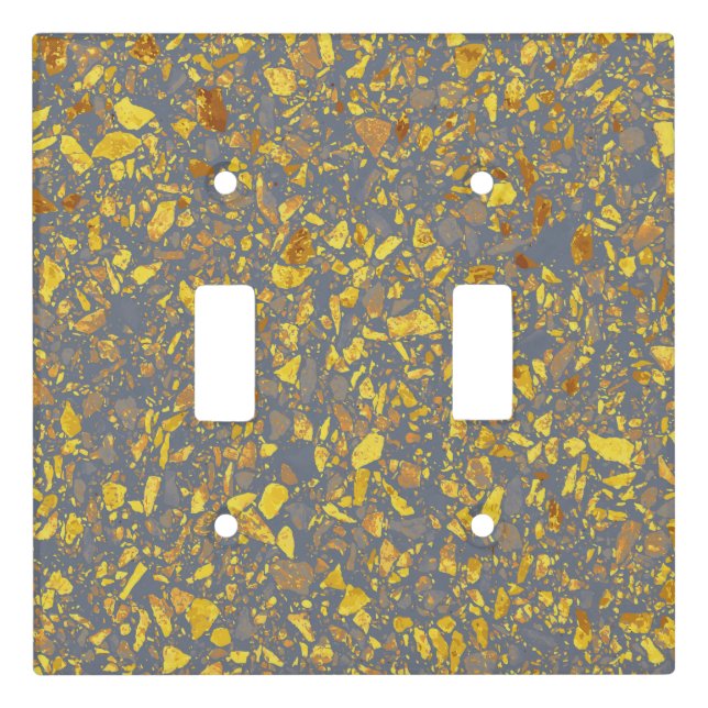 Modern Gold Terrazzo Pattern Light Switch Cover (Front)