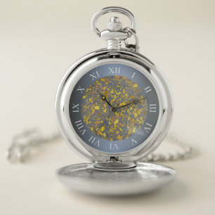 Modern Gold Terrazzo Pattern Pocket Watch