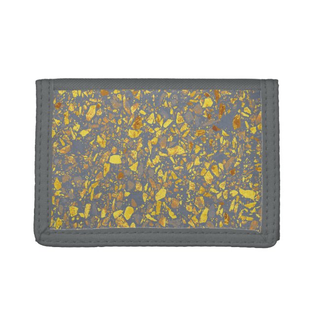 Modern Gold Terrazzo Pattern Tri-fold Wallet (Front)