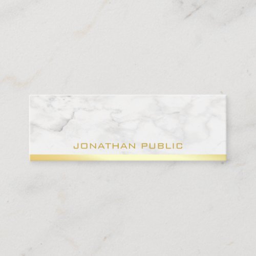 Modern Gold Text Name Marble Professional Template Mini Business Card