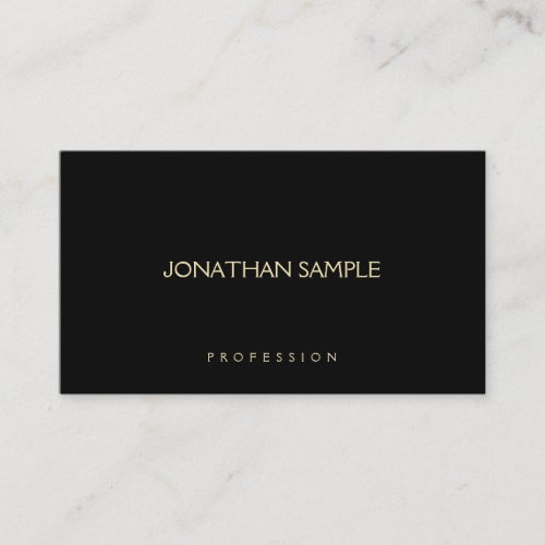 Modern Gold Text Professional Elegant Simple Black Business Card