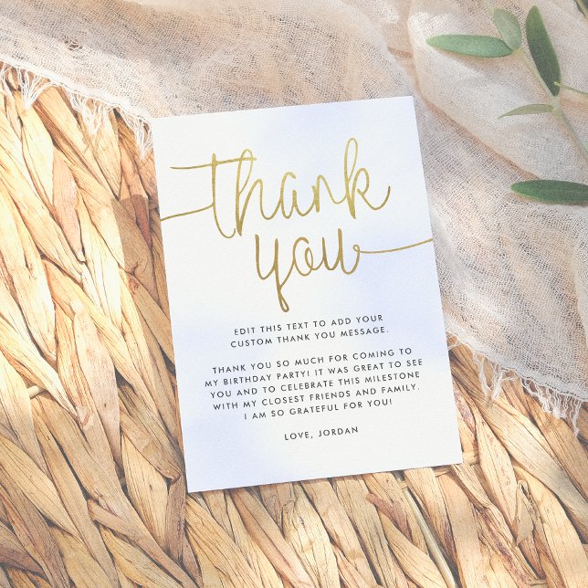 Modern Gold Thank You Card (Creator Uploaded)