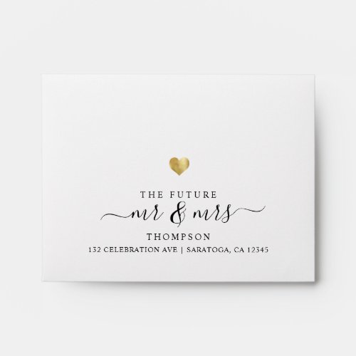 Modern Gold The Future Mr and Mrs Chic RSVP Envelope