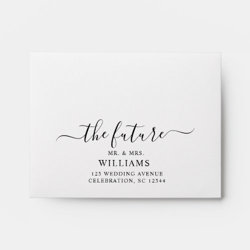 Modern Gold The Future Mr and Mrs RSVP  Envelope