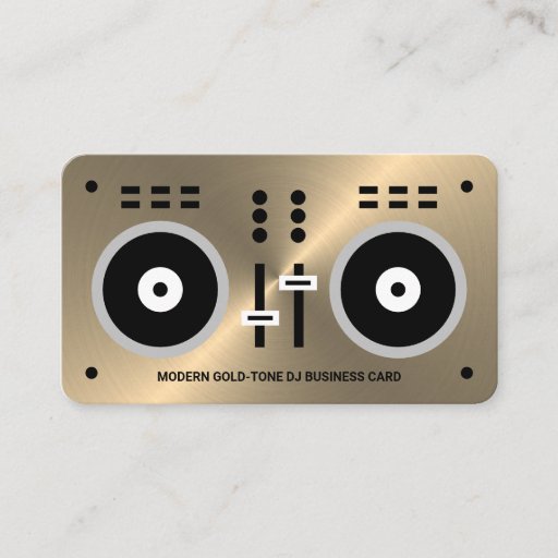 Customizable Modern Gold-Tone 2020 DJ Business Card