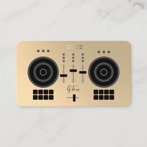 Modern Gold_Tone 2021 DJ  Glossy Business Card