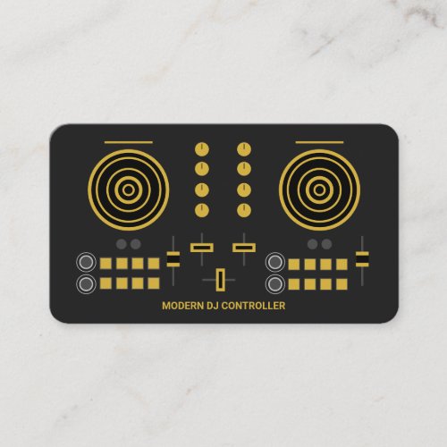 Modern Gold_Tone DJ Controller 2020 Business Card