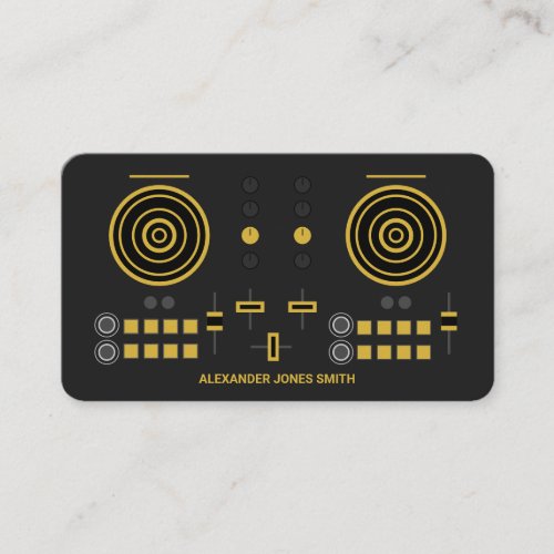 Modern Gold_Tone DJ Controller Business Card