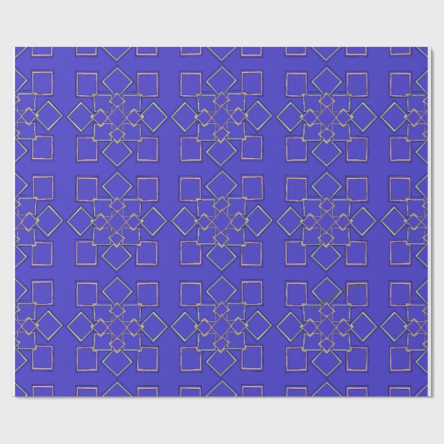 Modern Gold-Tone Geometric Pattern Wrapping Paper (Flat)