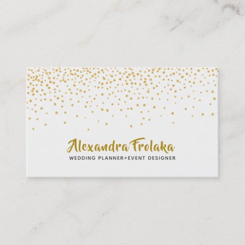 Modern Gold Tones Dots over white background Business Card