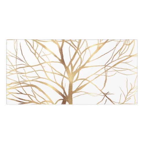 Modern Gold Tree Silhouette Minimal White Design Door Sign