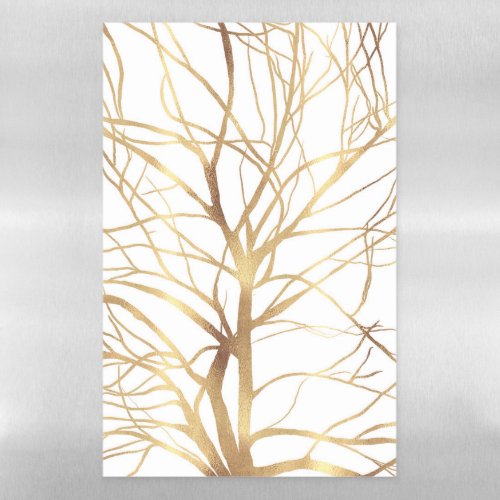 Modern Gold Tree Silhouette Minimal White Design Magnetic Dry Erase Sheet