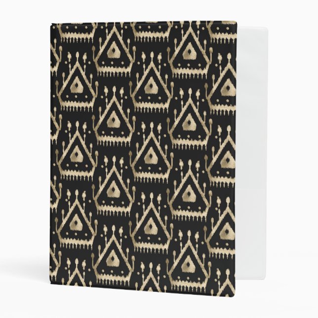 Modern gold triangles Ikat tribal pattern Mini Binder (Front/Inside)