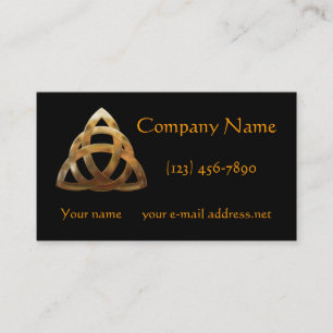 Modern Gold Trinity Knot Business Card