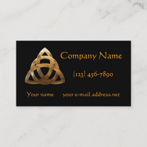Gold Trinity Knot Business Card Template
