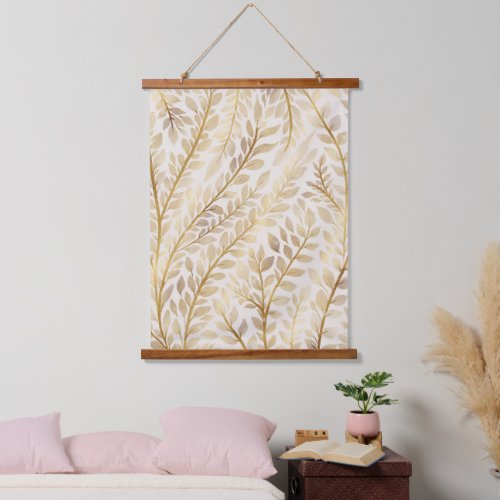 Modern Gold Tropical Leaves Greenery Hanging Tapestry