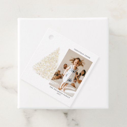 Modern Gold Two_Picture Photo Christmas Cheer 2021 Favor Tags