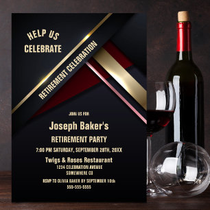Modern Gold Type Retirement Party Invitation