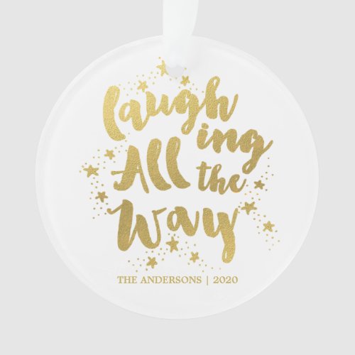 Modern Gold Typography Photo Ornament