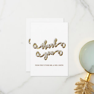 Modern Gold Typography Thank You  Card