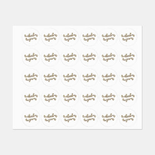 Modern Gold Typography Thank You Labels