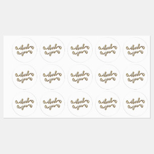 Modern Gold Typography Thank You Labels