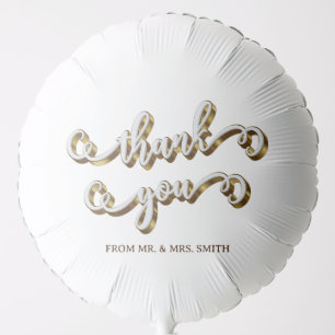 Modern Gold Typography Thank You Paper Napkin Balloon