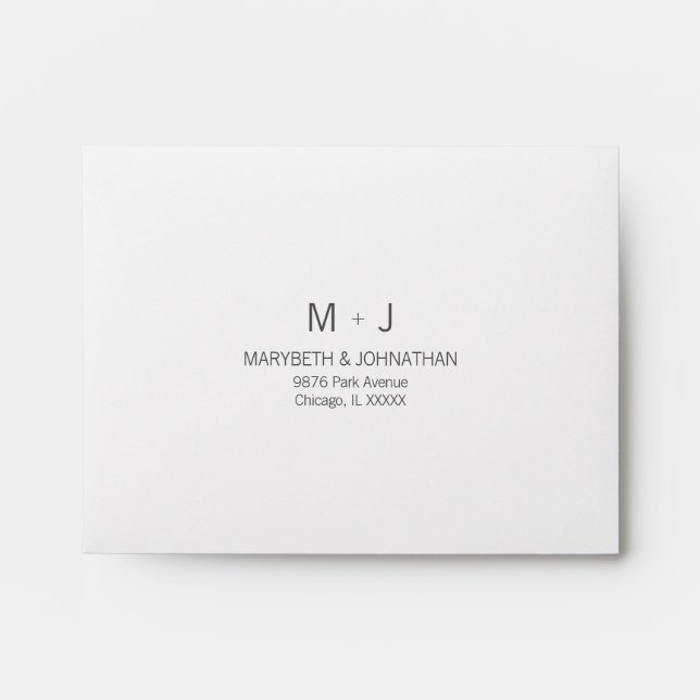 Modern Gold Wedding A2 RSVP Envelope (Front)