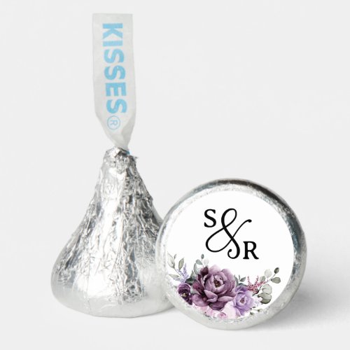Modern Gold Wedding thank you with initials  Hersheys Kisses