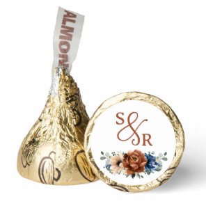 Modern Gold Wedding thank you with initials  Hershey®'s Kisses®