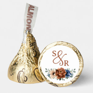 Modern Gold Wedding thank you with initials Hershey®'s Kisses®