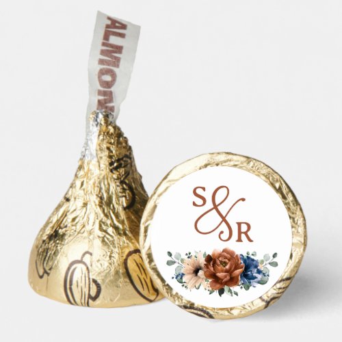 Modern Gold Wedding thank you with initials  Hersheys Kisses