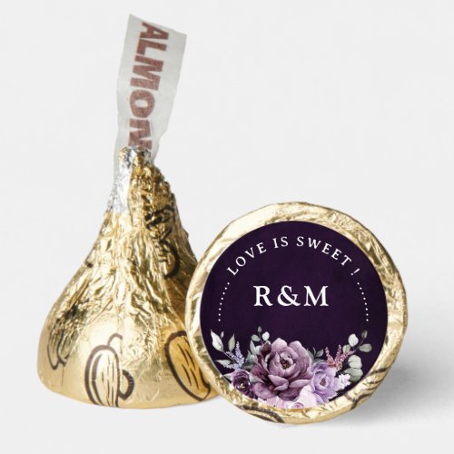 Modern Gold Wedding thank you with initials  Hersheys Kisses