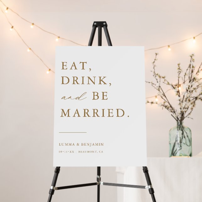 Modern Gold Wedding Welcome Minimal Decor Sign (In Situ (Stand))
