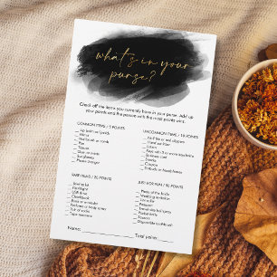 Modern Gold Whats in Your Purse Bridal Shower Game