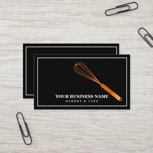 Modern Gold Whisk Bakery Business Card