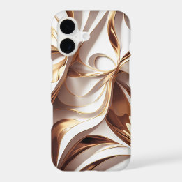 Modern Gold White Abstract iPhone 17 Case