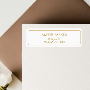 Modern Gold White Border Return Address Label
