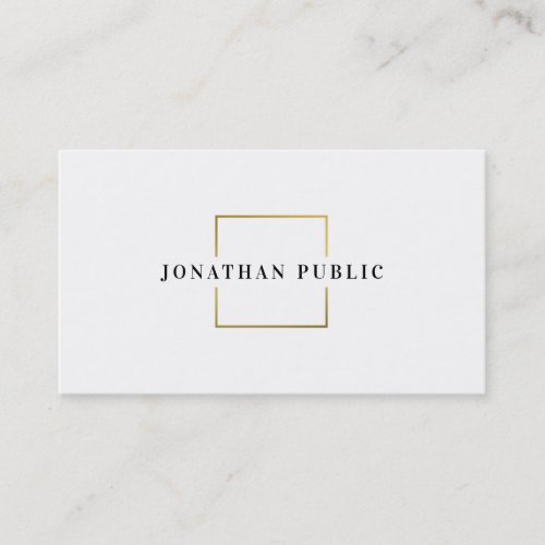 Modern Gold White Creative Minimalist Template Business Card