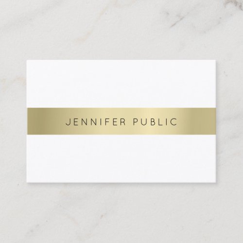 Modern Gold White Creative Sophisticated Template Business Card