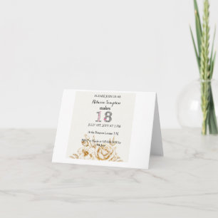 Modern gold white Flowers   18th Birthday Card