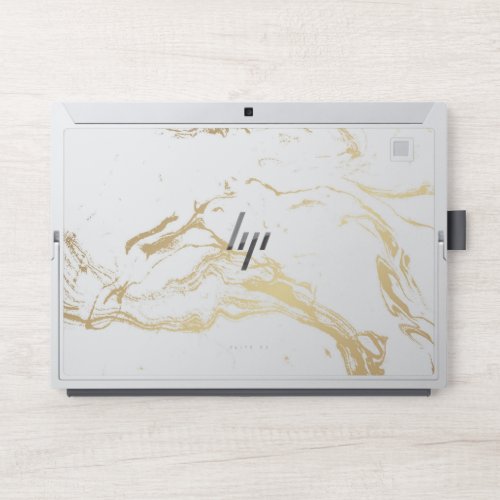 modern gold white marble HP Elite x2 1013 G3 HP Laptop Skin
