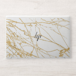 modern gold white marble HP EliteBook X360 1030 G3 HP Laptop Skin
