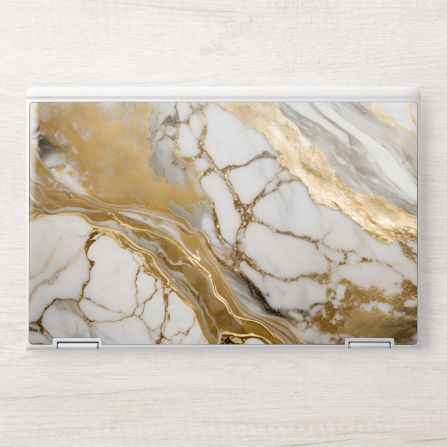 Modern gold white marble HP EliteBook X360 1040  HP Laptop Skin (Front)