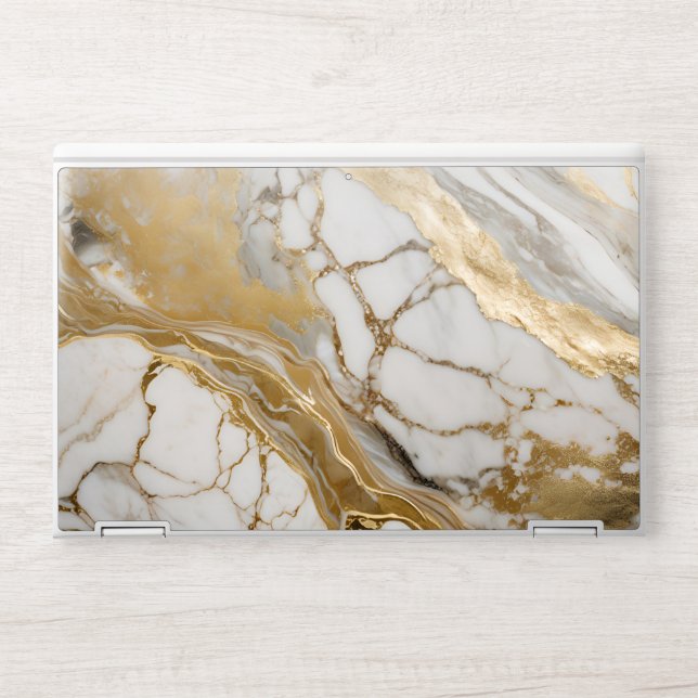 Modern gold white marble HP EliteBook X360  HP Laptop Skin (Front)