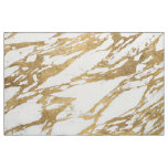 Modern Gold White Marble Stone Chic Pattern Fabric