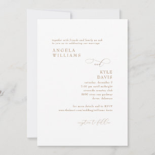 Modern Gold & White No Parents Wedding Invitation